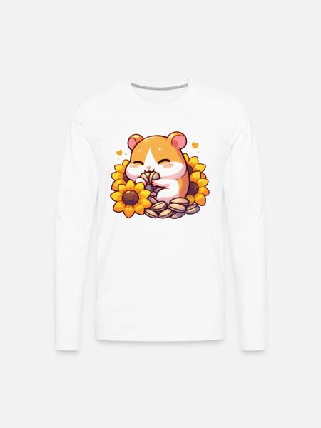 Sunflower Seeds & Hamsters - Men's Premium Long Sleeve T-Shirt - white