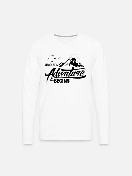 AND SO Adventure BEGINS - Men's Premium Long Sleeve T-Shirt - white