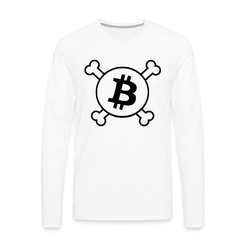 btc pirateflag jolly roger bitcoin pirate flag - Men's Premium Long Sleeve T-Shirt