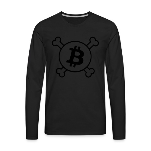 btc pirateflag jolly roger bitcoin pirate flag - Men's Premium Long Sleeve T-Shirt