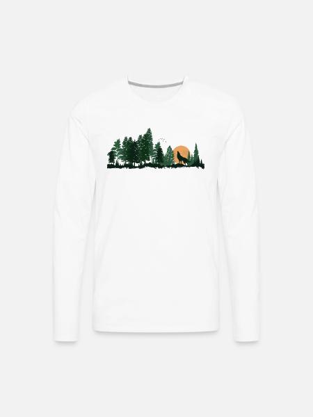 Wildlife Wolf Howling - Men's Premium Long Sleeve T-Shirt - white