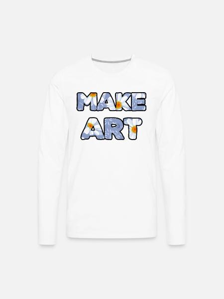 Make Art daisy - Men's Premium Long Sleeve T-Shirt - white