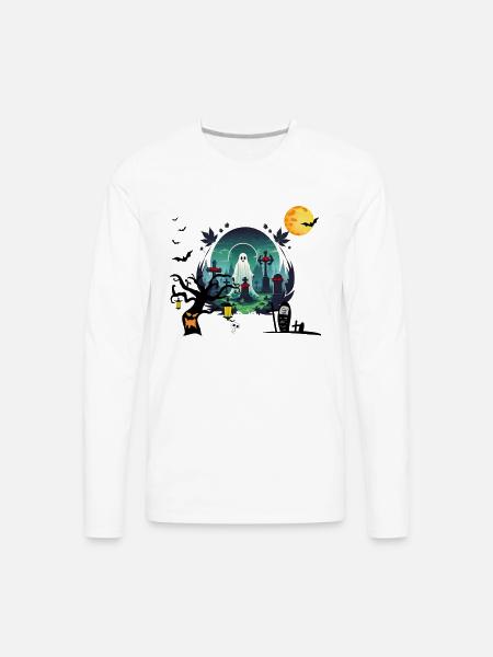 Ghost grave yard - Men's Premium Long Sleeve T-Shirt - white