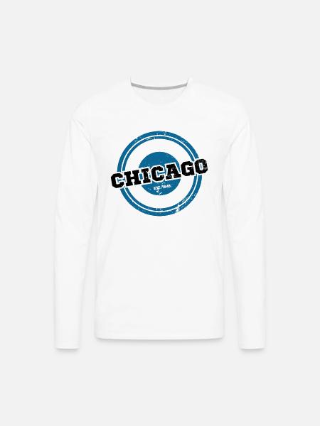 The Windy City Chicago - Men's Premium Long Sleeve T-Shirt - white