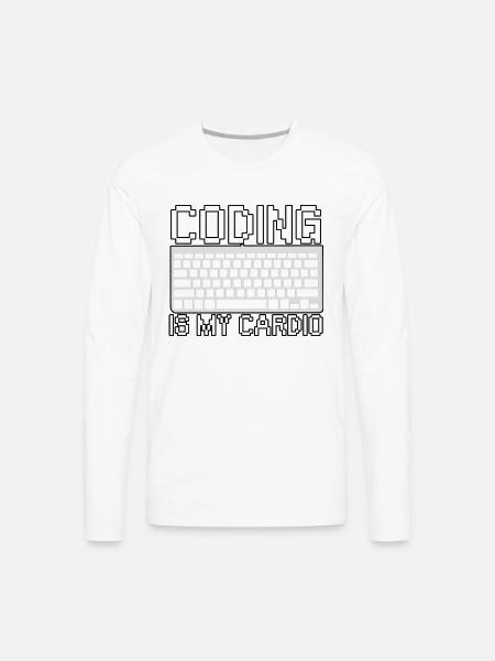 Coding Is My Cardio - Men's Premium Long Sleeve T-Shirt - white