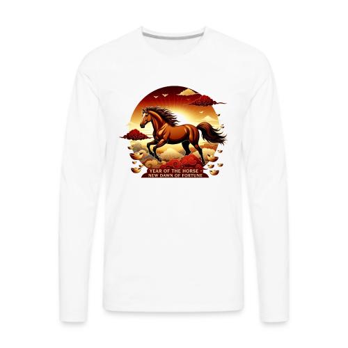 Year of the Horse Sunrise T Shirt, Lunar New Year - Men's Premium Long Sleeve T-Shirt