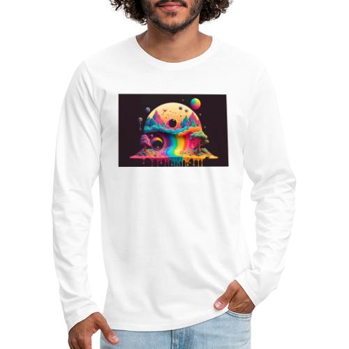 Full Moon Over Rainbow River Falls - Psychedelia - Men's Premium Long Sleeve T-Shirt