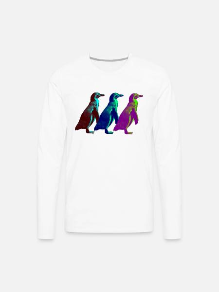 Penguin trio 2 - Men's Premium Long Sleeve T-Shirt - white