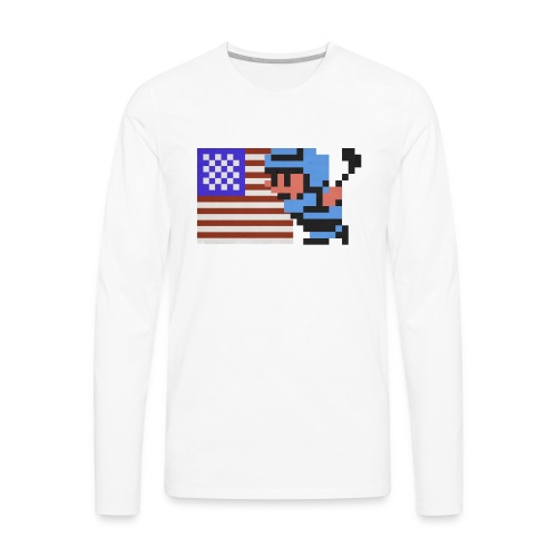 USA! USA! NES Ice Hockey shirt - Men's Premium Long Sleeve T-Shirt
