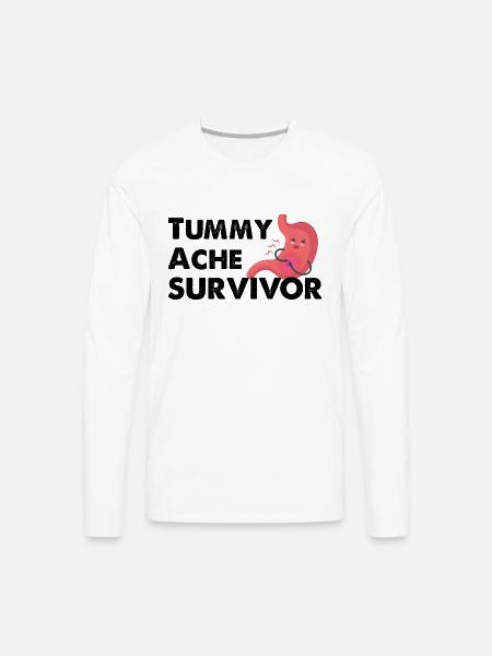 Tummy Ache Survivor - Men's Premium Long Sleeve T-Shirt - white