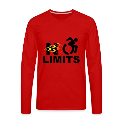 No limits for me with my wheelchair - Men's Premium Long Sleeve T-Shirt