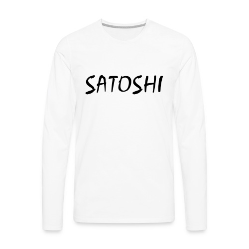 Satoshi only name stroke btc founder nakamoto - Men's Premium Long Sleeve T-Shirt