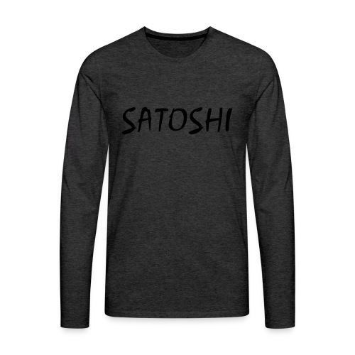 Satoshi only name stroke btc founder nakamoto - Men's Premium Long Sleeve T-Shirt
