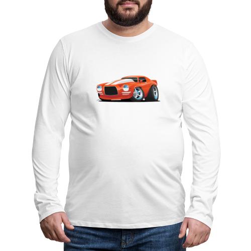 Classic Seventies Muscle Car Cartoon - Men's Premium Long Sleeve T-Shirt