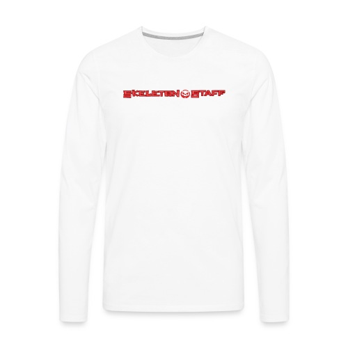 SKELETON STAFF WHITE SHIRT - Men's Premium Long Sleeve T-Shirt