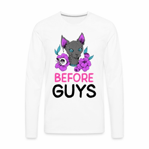 punk cats before guys heart anti valentines day - Men's Premium Long Sleeve T-Shirt