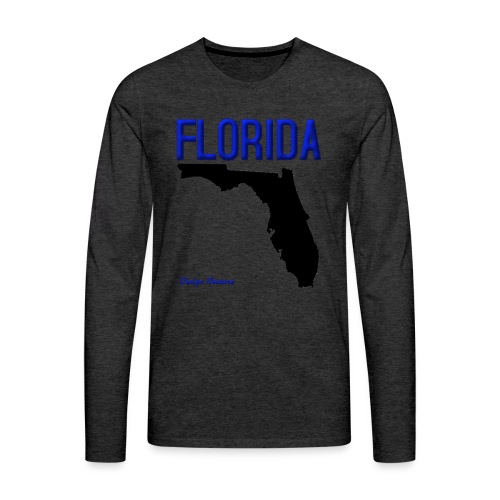 FLORIDA REGION MAP BLUE - Men's Premium Long Sleeve T-Shirt