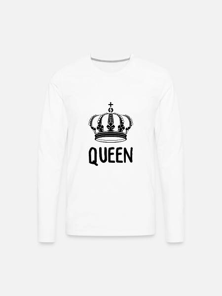 King Queen Partnerlook - Men's Premium Long Sleeve T-Shirt - white