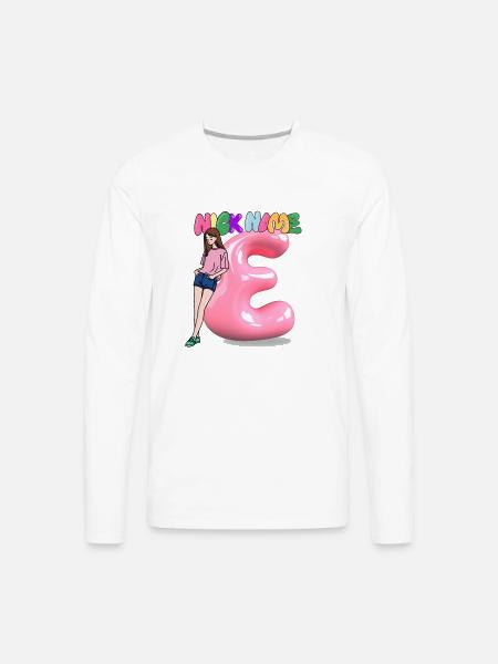Nick Name E - Men's Premium Long Sleeve T-Shirt - white