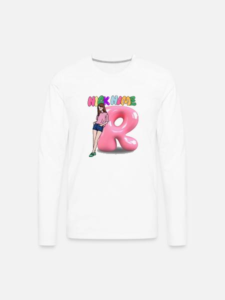 Nick Name R - Men's Premium Long Sleeve T-Shirt - white