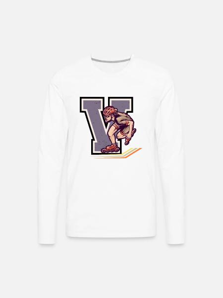 Rollerblading Velocity - V Series - Men's Premium Long Sleeve T-Shirt - white