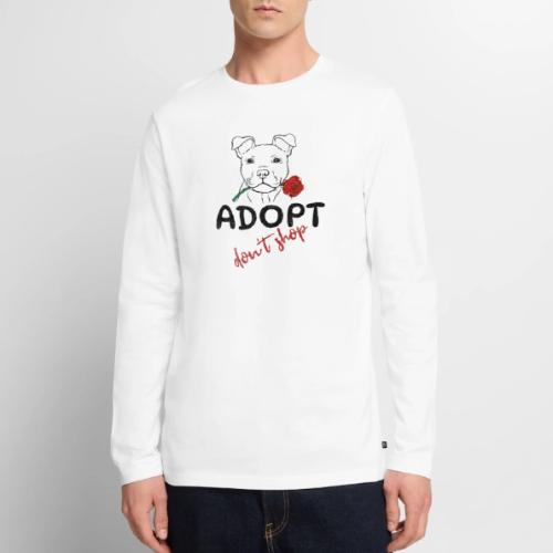 Retro Adopt Dont Shop Cute Puppy Rose Tee - Men's Premium Long Sleeve T-Shirt