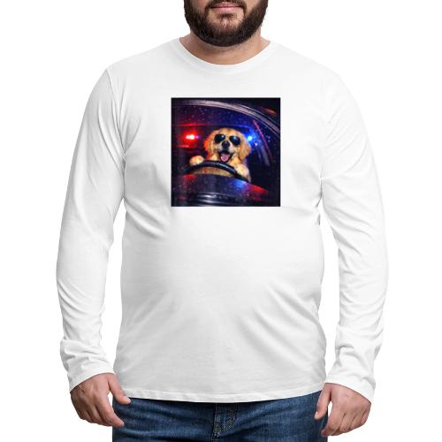 Funny Police Golden Retriever Meme Tee - Men's Premium Long Sleeve T-Shirt