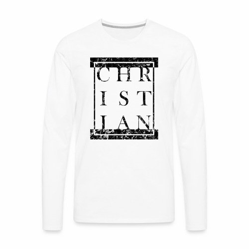 CHRISTIAN Religion - Grunge Block Box Gift Ideas - Men's Premium Long Sleeve T-Shirt