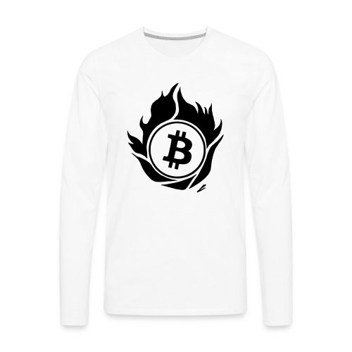 btc logo with fire around - Men's Premium Long Sleeve T-Shirt