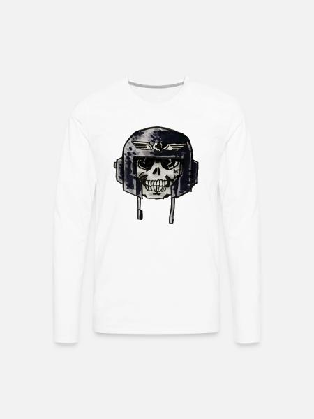 Guard Skull - Men's Premium Long Sleeve T-Shirt - white