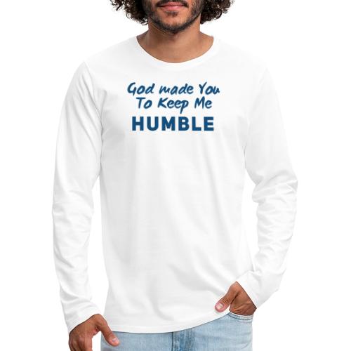 Christian Humility (blue) - Men's Premium Long Sleeve T-Shirt