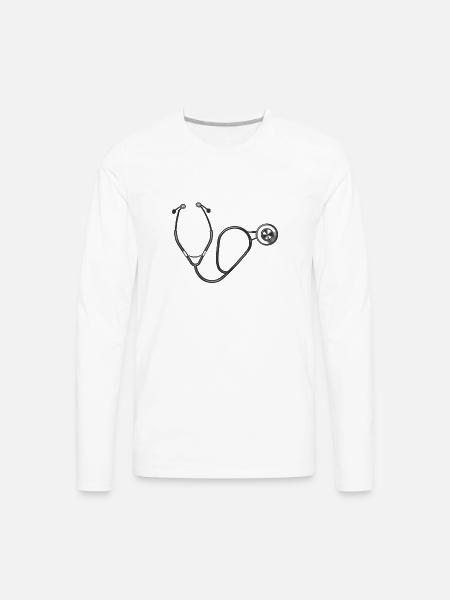 Stethoscope - Men's Premium Long Sleeve T-Shirt - white