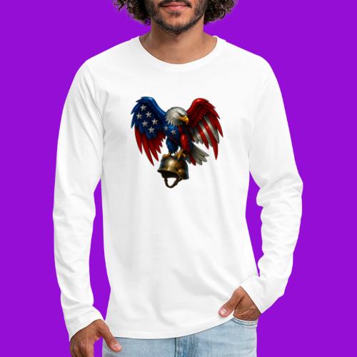 American Flag Bald Eagle - Helmet - Men's Premium Long Sleeve T-Shirt