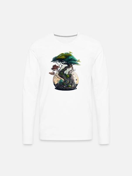 Bonsai Tree Terrarium - Men's Premium Long Sleeve T-Shirt - white