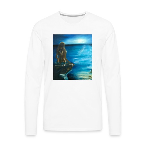 Mermaid over looking the sea - Men's Premium Long Sleeve T-Shirt
