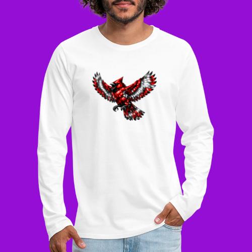 Silver Cardinal in Flight - Men's Premium Long Sleeve T-Shirt