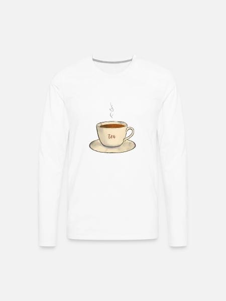 Tea Cup - Men's Premium Long Sleeve T-Shirt - white