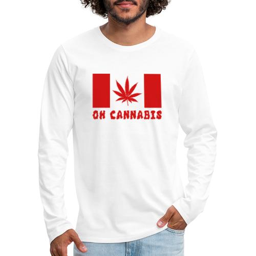 Oh Cannabis Canada Flag T-shirts - Men's Premium Long Sleeve T-Shirt