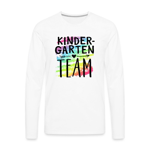Kindergarten Team Crayon Splash Teacher T-Shirts - Men's Premium Long Sleeve T-Shirt