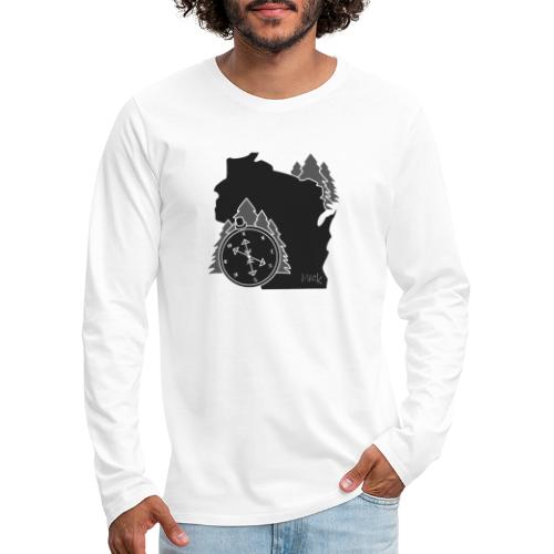 Black/White WI Logo - Men's Premium Long Sleeve T-Shirt