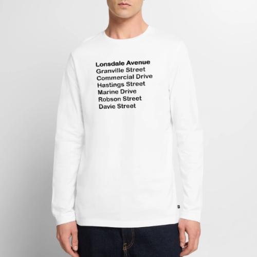 Street Names Black Text - Men's Premium Long Sleeve T-Shirt