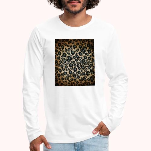 Blue Brown Black Leopard Pattern - Men's Premium Long Sleeve T-Shirt