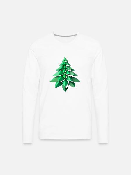 fractal green tree6 - Men's Premium Long Sleeve T-Shirt - white
