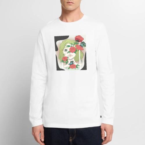 Girl with Rose Vine - Men's Premium Long Sleeve T-Shirt