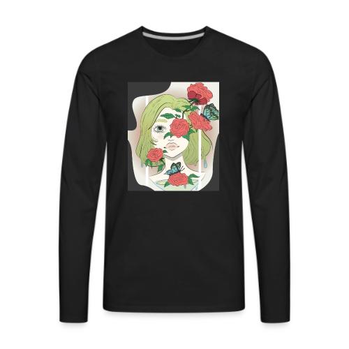 Girl with Rose Vine - Men's Premium Long Sleeve T-Shirt