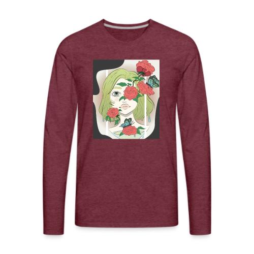 Girl with Rose Vine - Men's Premium Long Sleeve T-Shirt