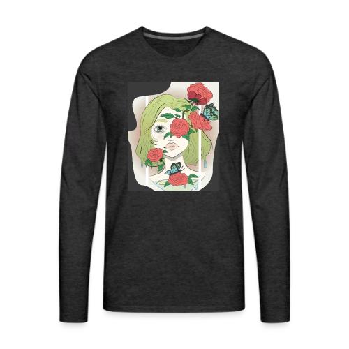 Girl with Rose Vine - Men's Premium Long Sleeve T-Shirt