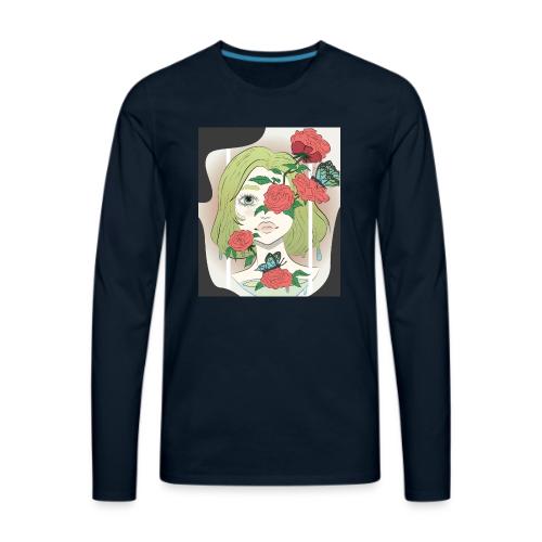 Girl with Rose Vine - Men's Premium Long Sleeve T-Shirt