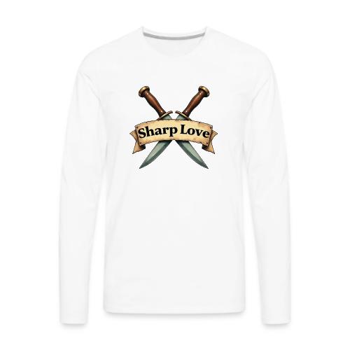 Sharp Love Crossed Knives Romantic Art - Men's Premium Long Sleeve T-Shirt