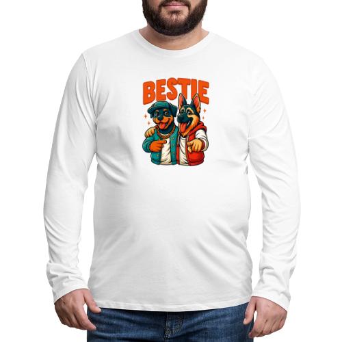 Hip Hop Dog Besties Shirt for Friends & Pet Lovers - Men's Premium Long Sleeve T-Shirt